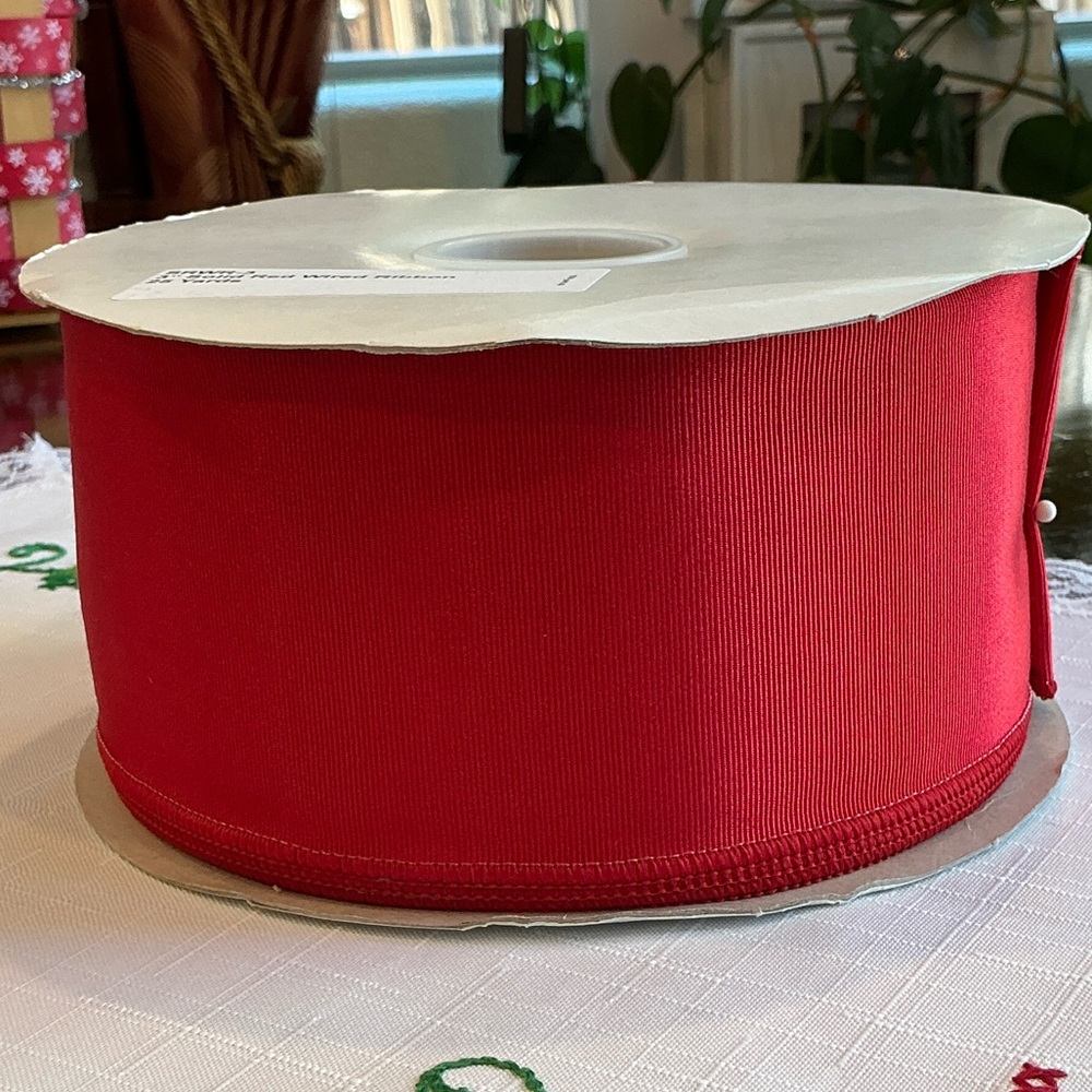 Red Decorative Ribbon Roll - Picture 4 of 4